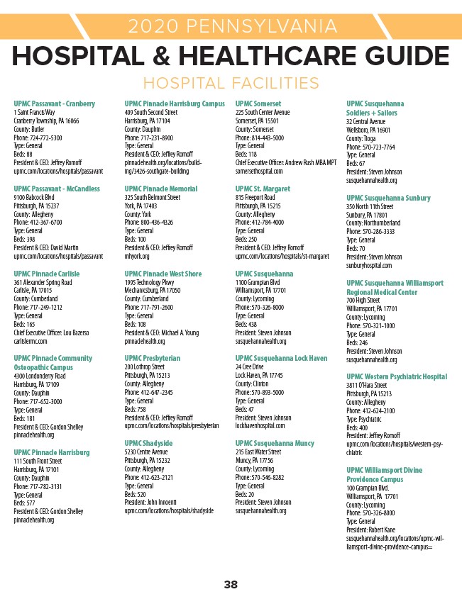 2019 Pennsylvania Hospital Healthcare Page 40